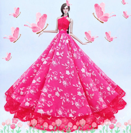 Pink and Red Princess Gown