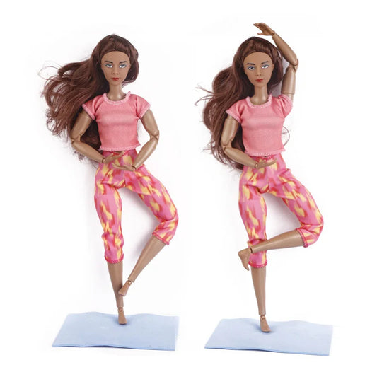 Black Yoga Doll 30cm Female Sport Figure